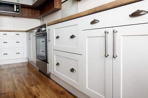 closeup of kitchen cabinets